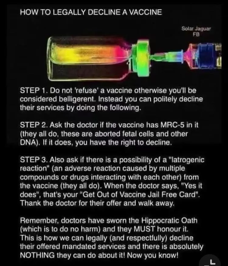 how to refuse the vaccine